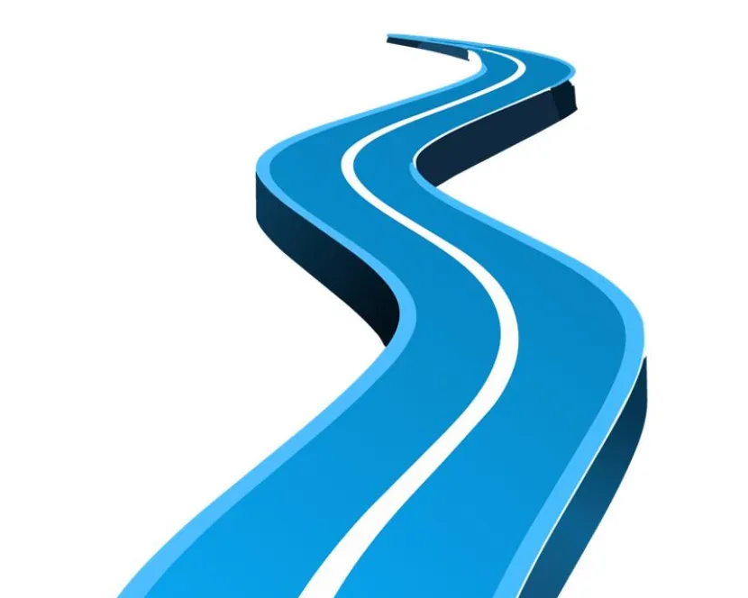 A blue road indicates Annertech's journey to ISO certification