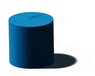 Blue wooden cylinder