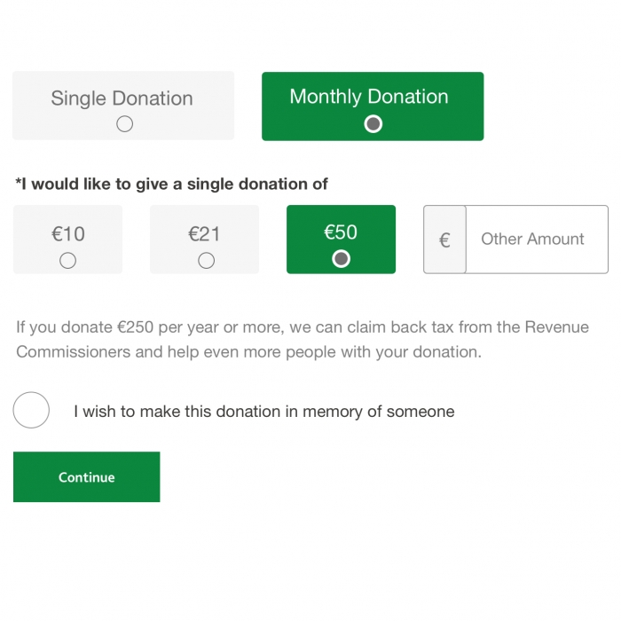 Bothar monthly donations form