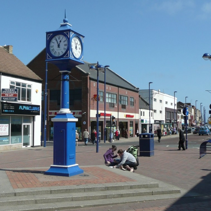 Clock in the High Street, Redcar 