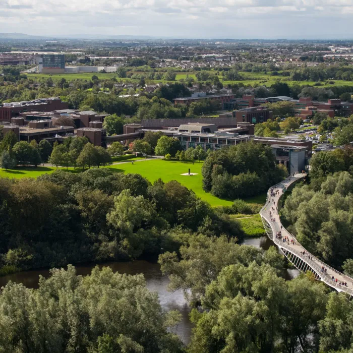 University of Limerick campus bird's eye view.