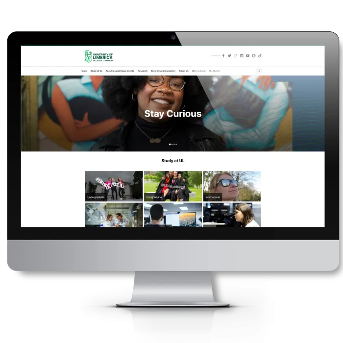 University of Limerick website homepage screenshot