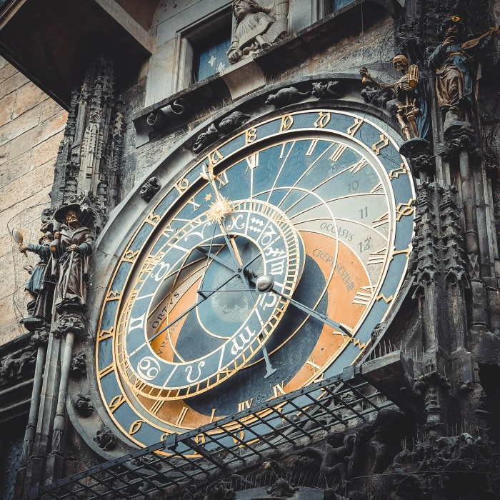 Prague's famous clock.