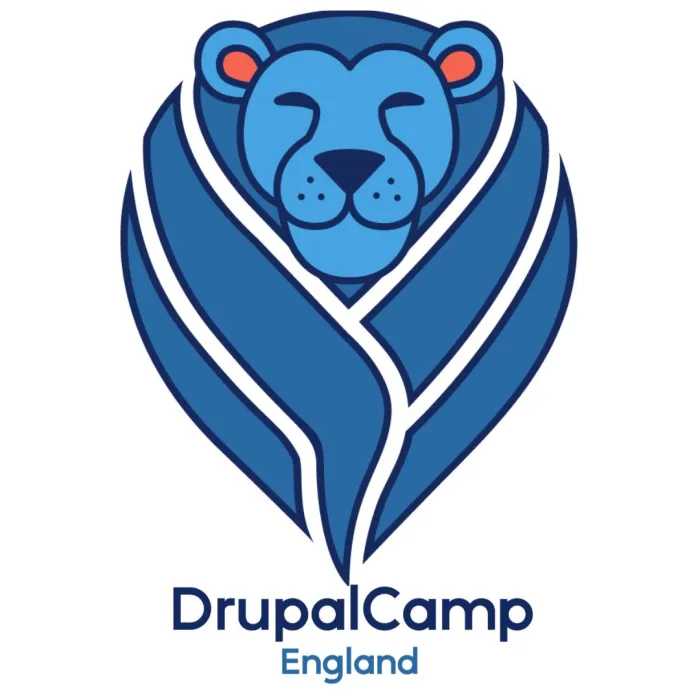 The blue lion logo of DrupalCamp England.