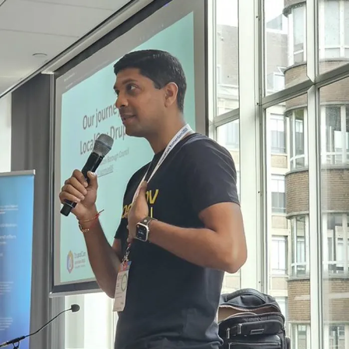 Luton's Jayvik Patel presents on Luton's new website.