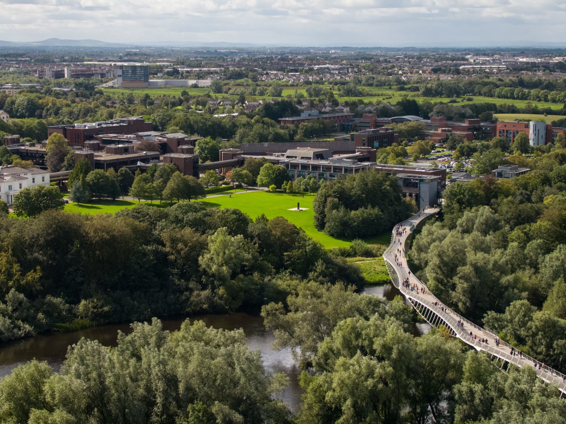 University of Limerick campus bird's eye view.