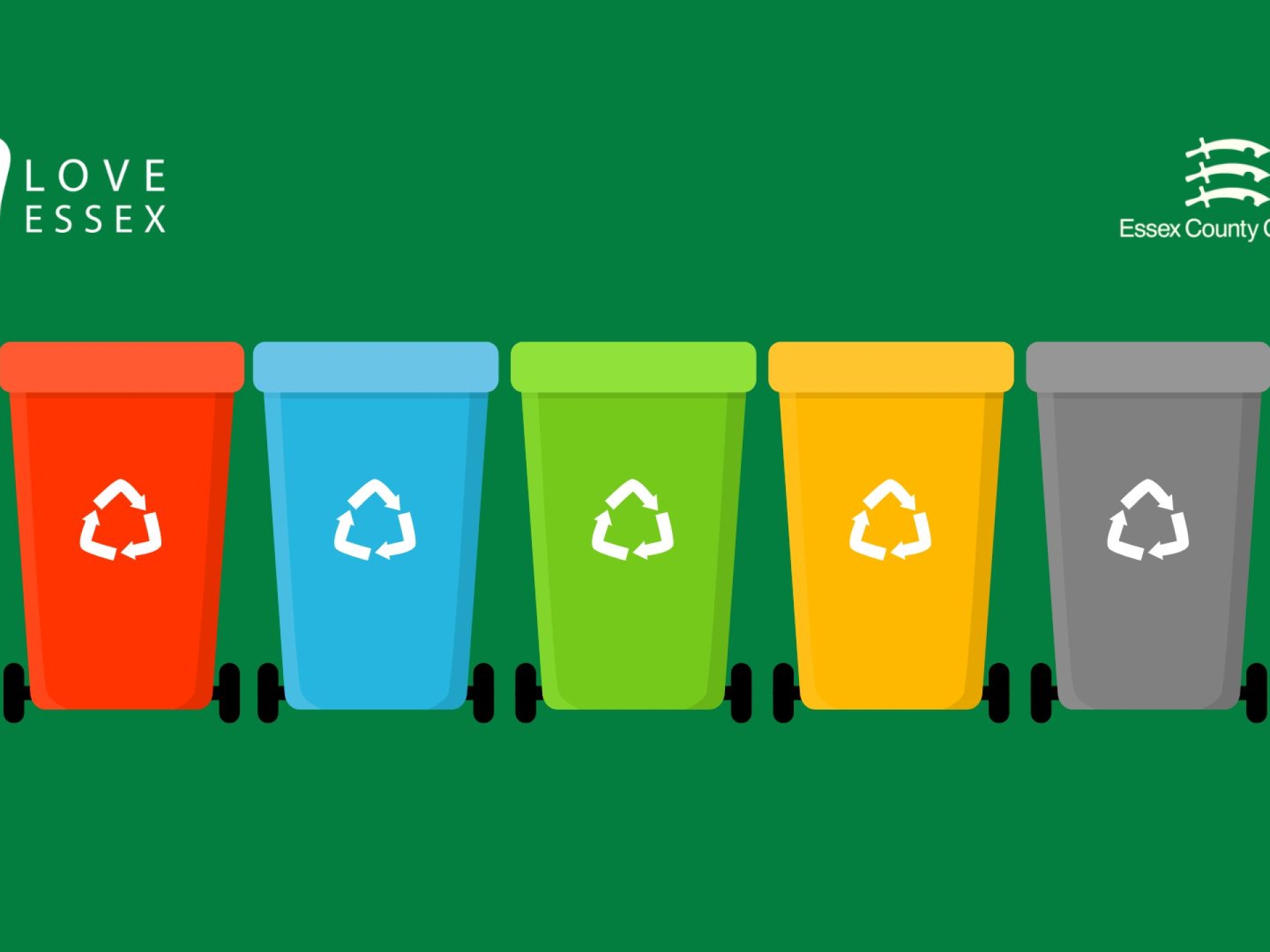 Colourful recycling bins