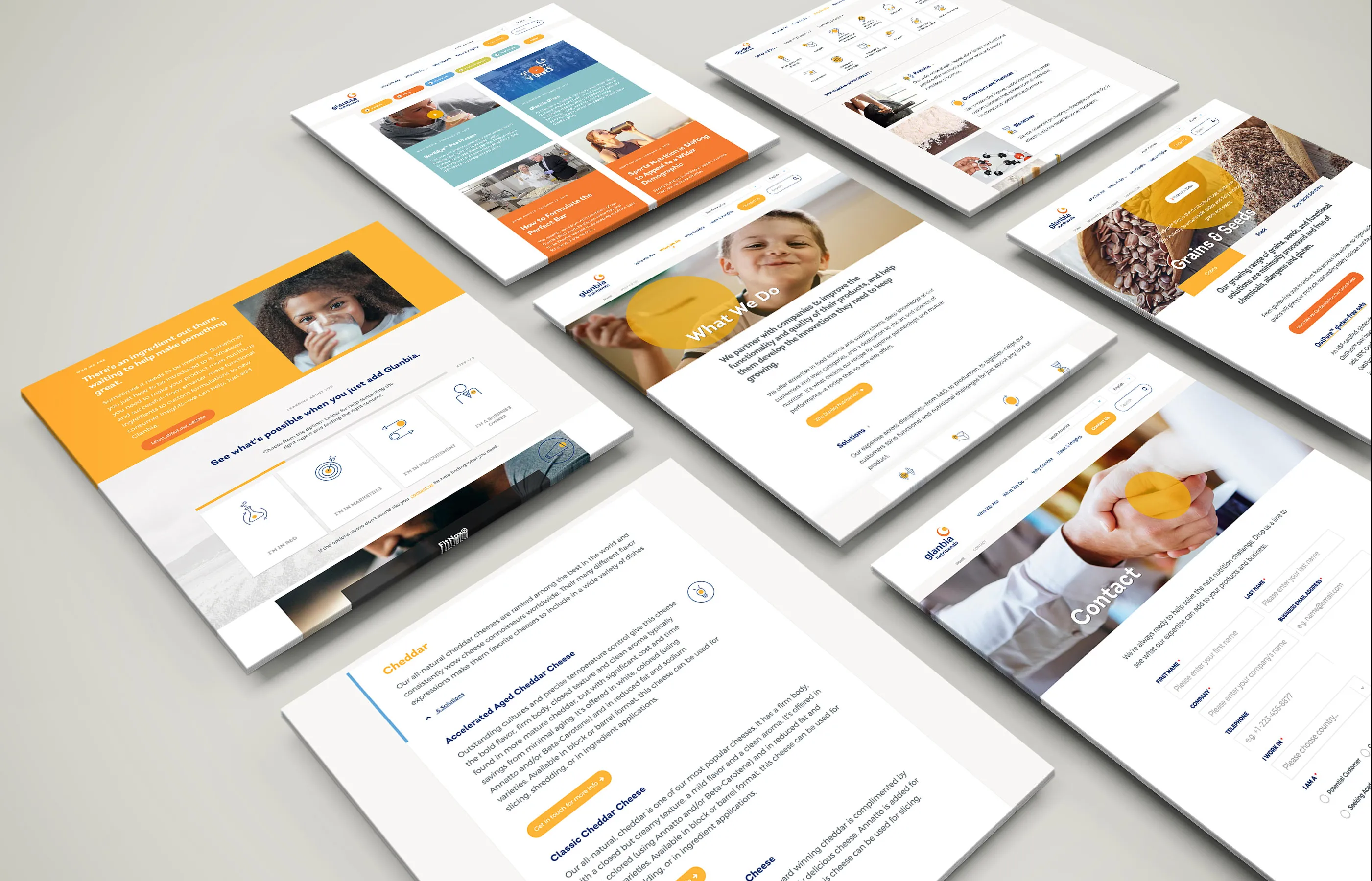 Glanbia Responsive Website Screenshots