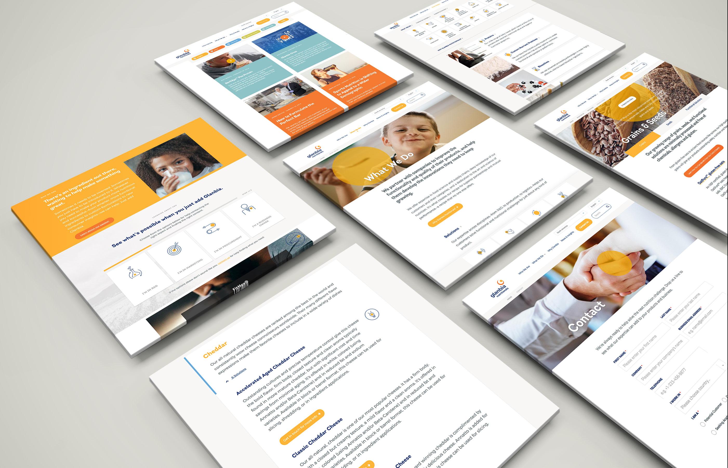 Glanbia Responsive Website Screenshots