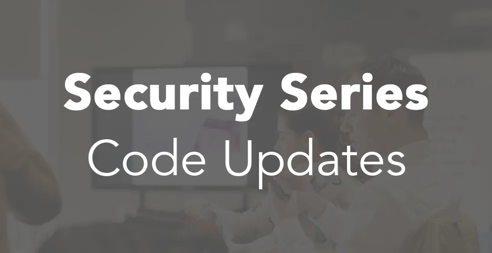 Thumbnail with website security and code updates text on it.