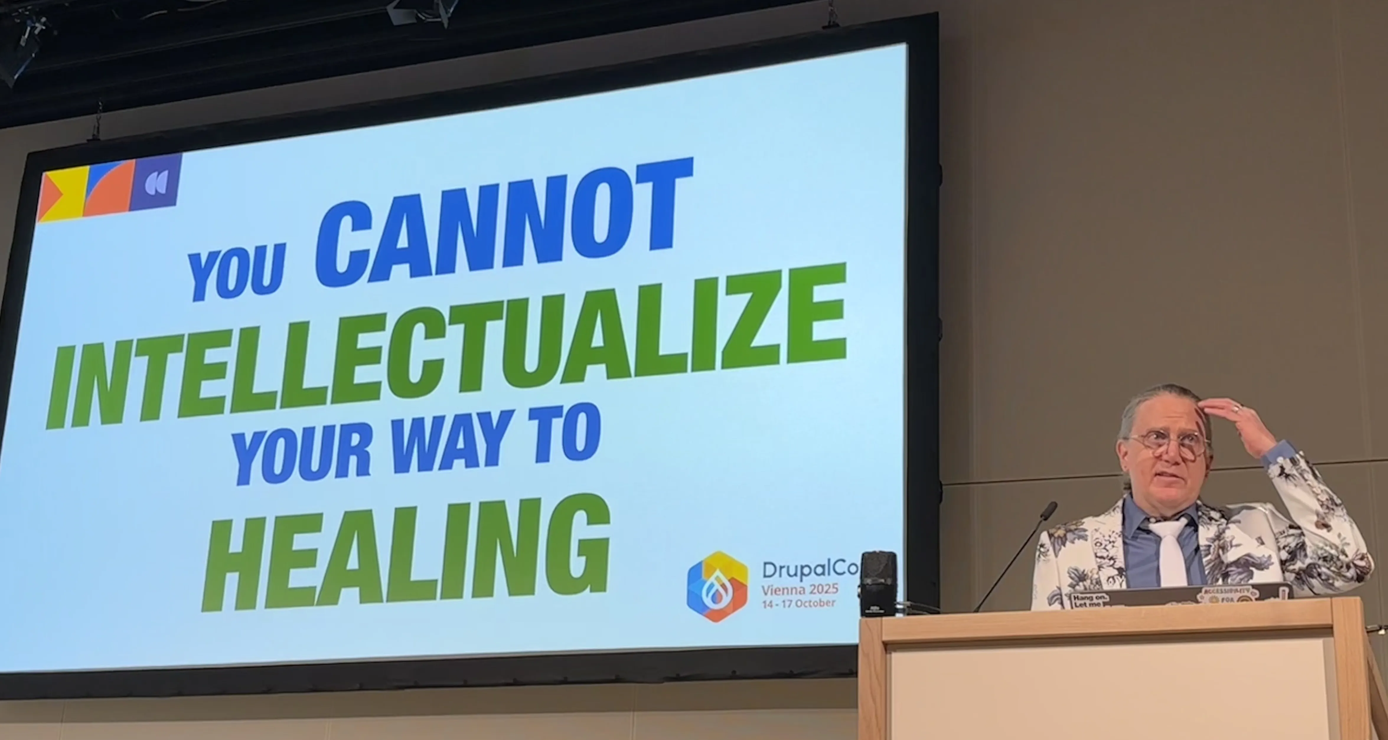 John Albin Wilkins gives a presentation