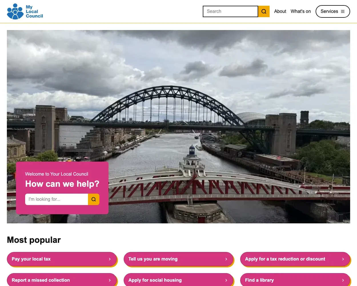 The bright version of the Local site template