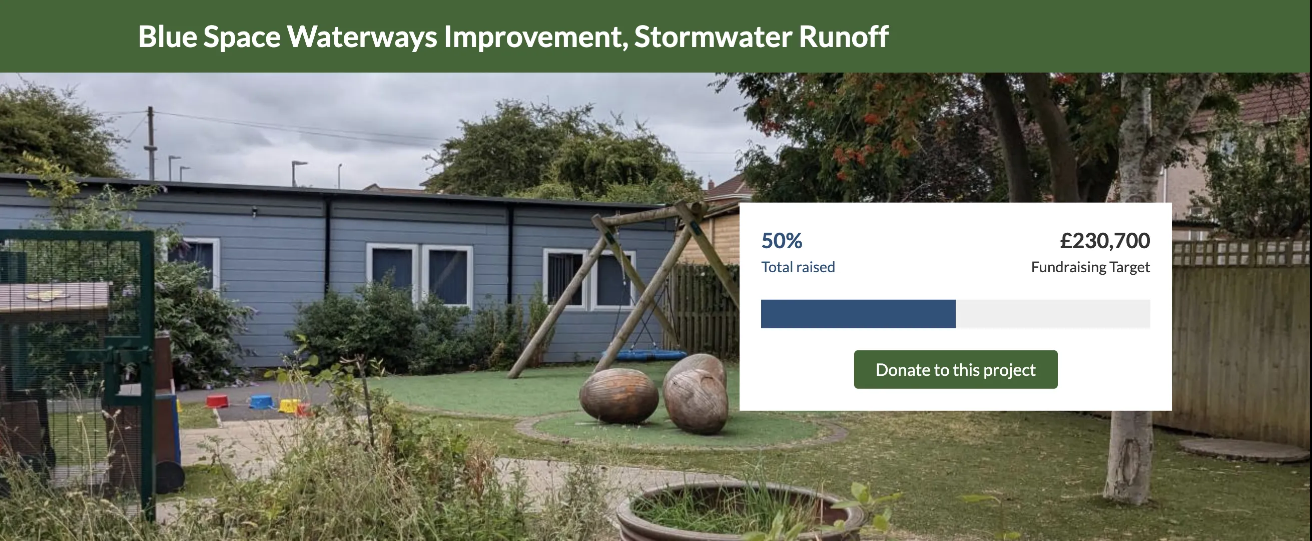 A fundraising project with the amount raised on the iCaN website.